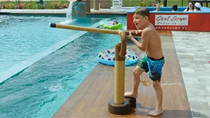 Shoot a water canon at the billiard swimming pool at Great Escape Parkside