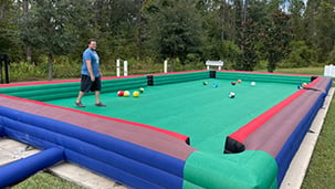 soccer billiard snookball or human bowling in a zorb ball at this vacation retreat rental