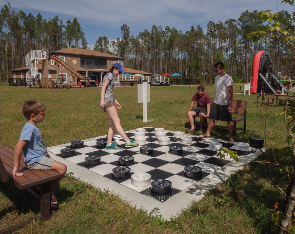 giant life-sized checker board